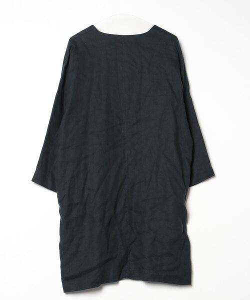 「fog linen work」 ノーカラーコート - ブラック レディース_画像2