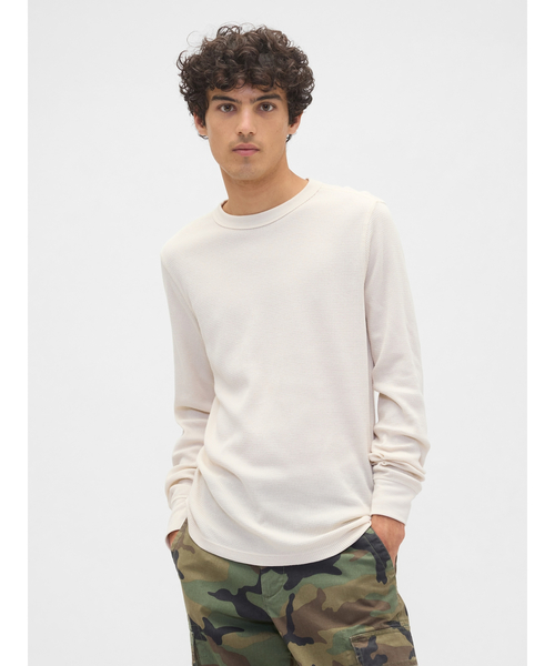 GAP（ギャップ） tシャツ ワッフルニット クルーネックTシャツ メンズ