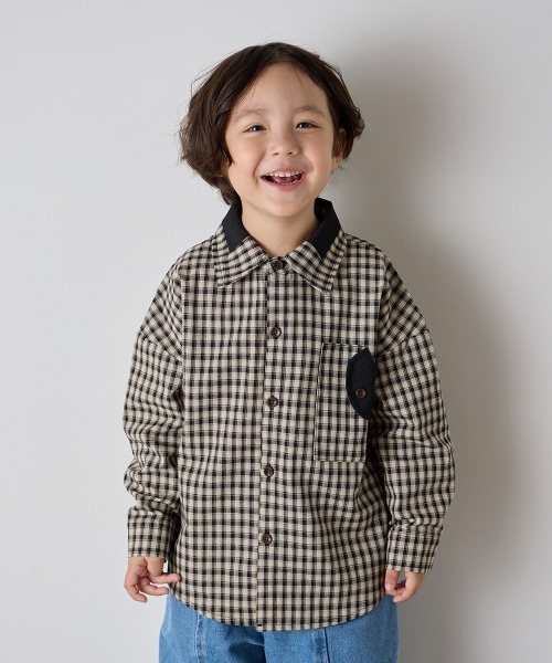 riziere（リジェール） ブラウス シャツ 配色切り替えチェックシャツ