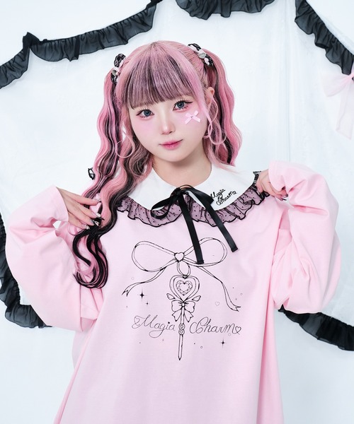 Magia Charm（マギアチャーム） つけ襟 付け襟 ドットチュール リボン