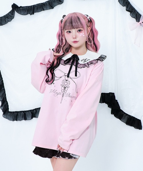 Magia Charm（マギアチャーム） つけ襟 付け襟 ドットチュール リボン