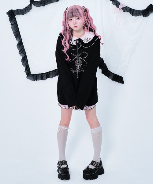 Magia Charm（マギアチャーム） つけ襟 付け襟 ドットチュール リボン