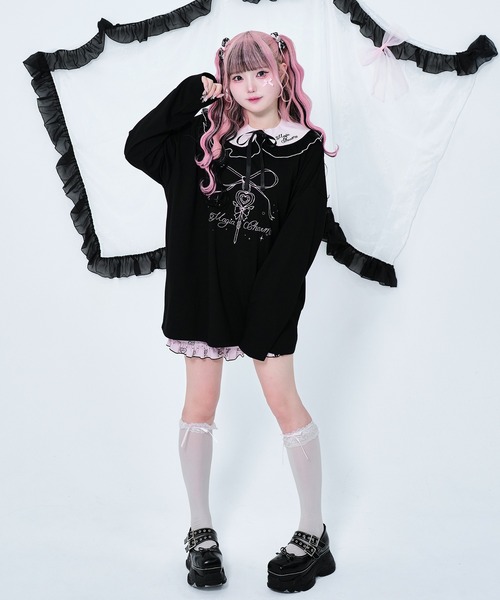 Magia Charm（マギアチャーム） つけ襟 付け襟 ドットチュール リボン