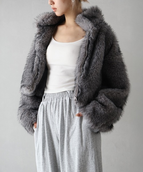 SpRay（スプレイ） ブルゾン アウター MIXファースタンドジップ