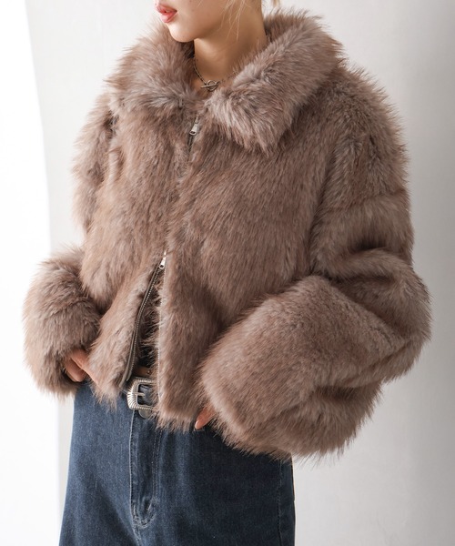 SpRay（スプレイ） ブルゾン アウター MIXファースタンドジップ