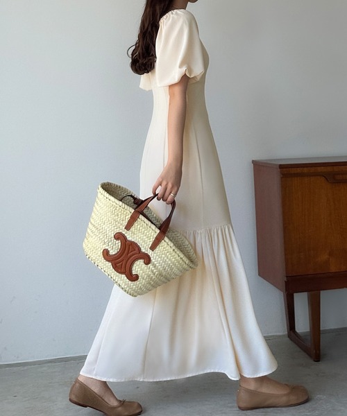 「Louere」 半袖ワンピース SMALL アイボリー レディース_画像5