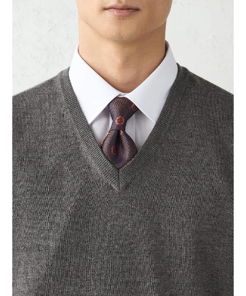 ベスト ジレ TRANS CONTINENTS BIZニット　Vネックベスト　ブラック/グレー/ネイビー メンズ | TRANS CONTINENTS | 11