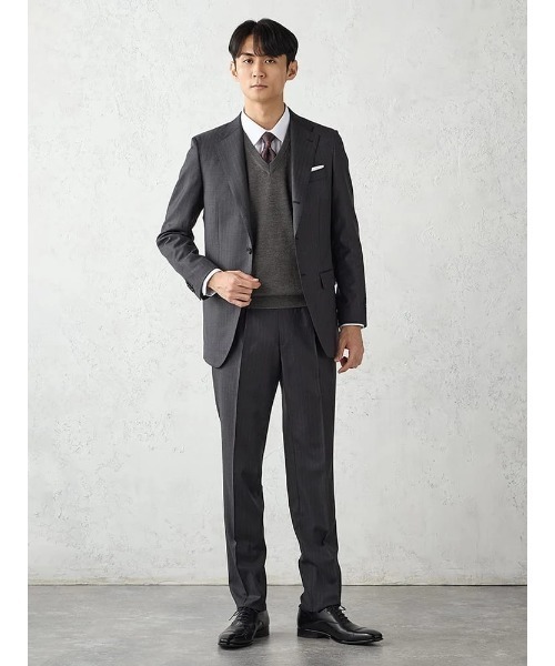 ベスト ジレ TRANS CONTINENTS BIZニット　Vネックベスト　ブラック/グレー/ネイビー メンズ | TRANS CONTINENTS | 13