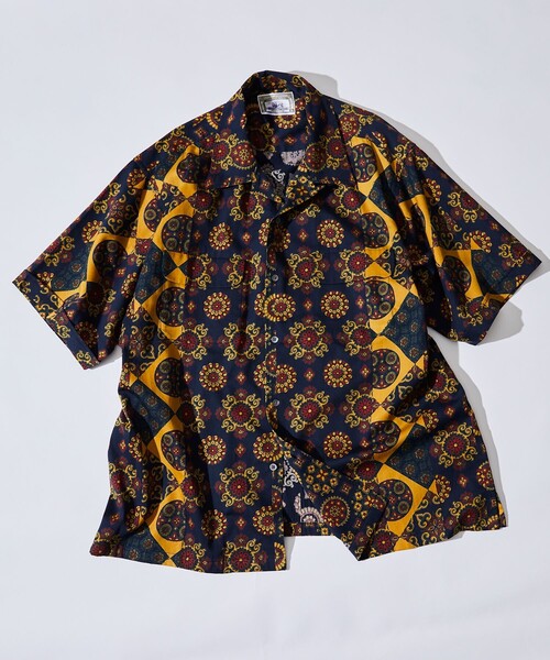 「FREAK'S STORE」 半袖シャツ MEDIUM ネイビー メンズ_画像2