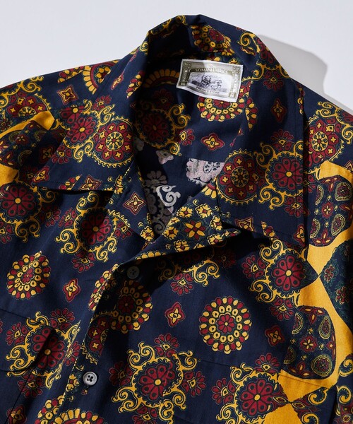 「FREAK'S STORE」 半袖シャツ MEDIUM ネイビー メンズ_画像3