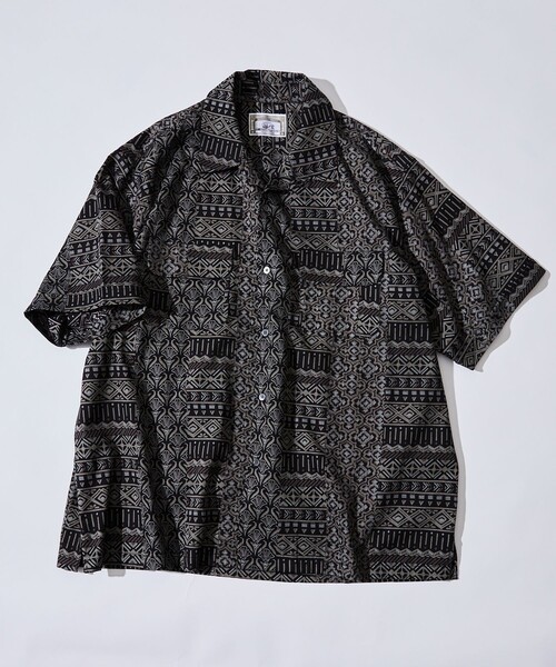 「FREAK'S STORE」 半袖シャツ MEDIUM ネイビー メンズ_画像7