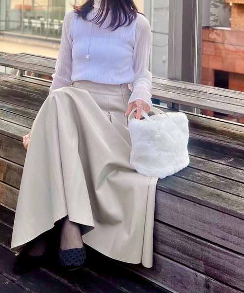 ロング スカート フェイクレザーフレアスカート : ZOZOTOWN Yahoo!店