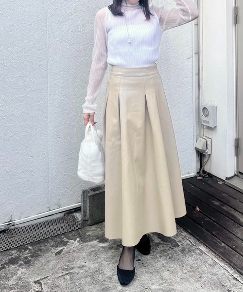 ロング スカート フェイクレザーフレアスカート : ZOZOTOWN Yahoo!店