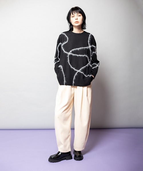 OSMOSIS（オズモーシス） ニット セーター シャギーラインニットプル