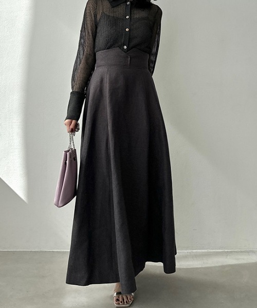 「anuans」 フレアスカート SMALL ホワイト レディース_画像2