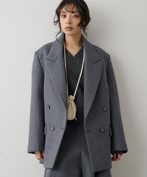 美品★　Whim Gazette グレー テーラードジャケット Whim Gazette（ウィム ガゼット） ジャケット テーラードジャケット