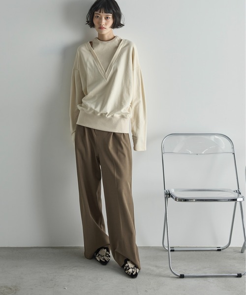 「THE YOn」 スウェットカットソー FREE オートミール レディース_画像3