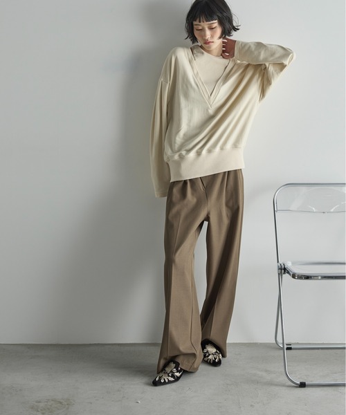 「THE YOn」 スウェットカットソー FREE オートミール レディース_画像6