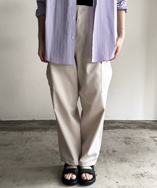 「COMMON WARE」 「HALHAM」カーゴパンツ M アイボリー レディース_画像2