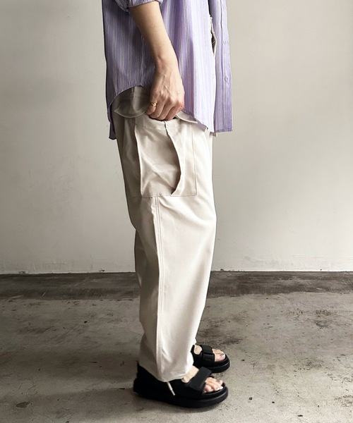 「COMMON WARE」 「HALHAM」カーゴパンツ M アイボリー レディース_画像4