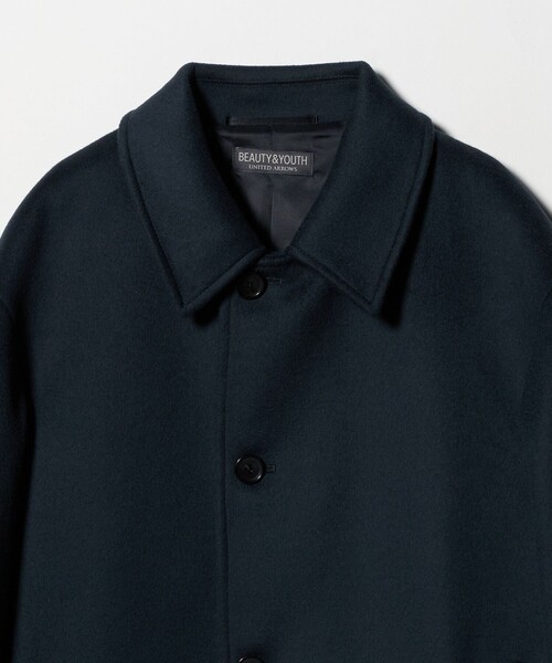 【黒/L/美品】BEAUTY & YOUTH メルトン バルカラー コート BEAUTY&YOUTH UNITED ARROWS（ビューティーアンドユースユナイテッド