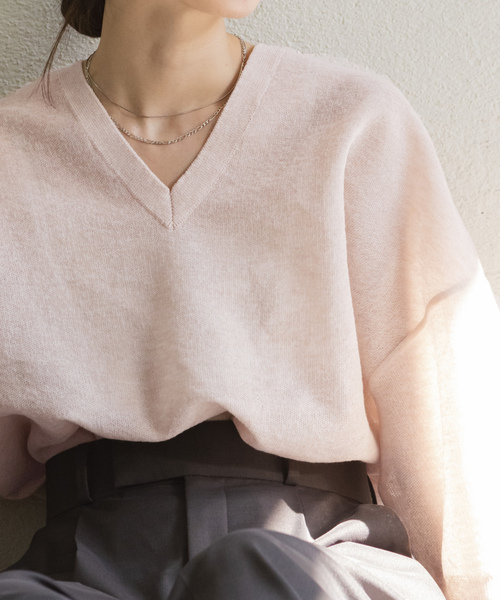 「NOBLE」 7分袖ニット FREE ブラック レディース_画像3