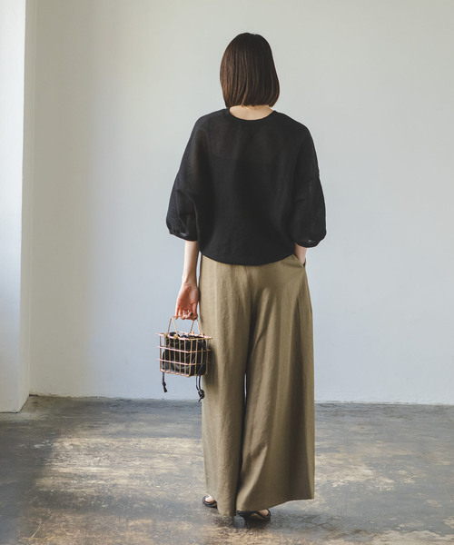 「NOBLE」 7分袖ニット FREE ブラック レディース_画像6