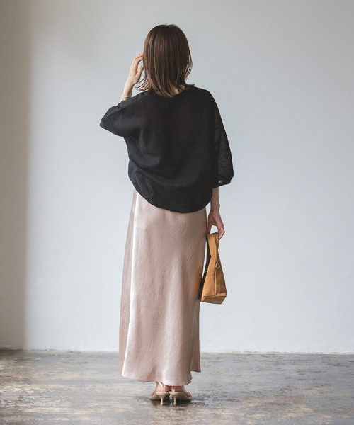 「NOBLE」 7分袖ニット FREE ブラック レディース_画像10