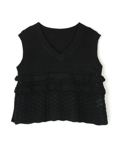 「NATURAL BEAUTY BASIC」 ノースリーブニット FREE ブラック レディース_画像2