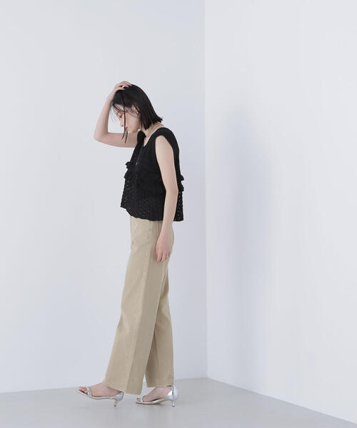 「NATURAL BEAUTY BASIC」 ノースリーブニット FREE ブラック レディース_画像5