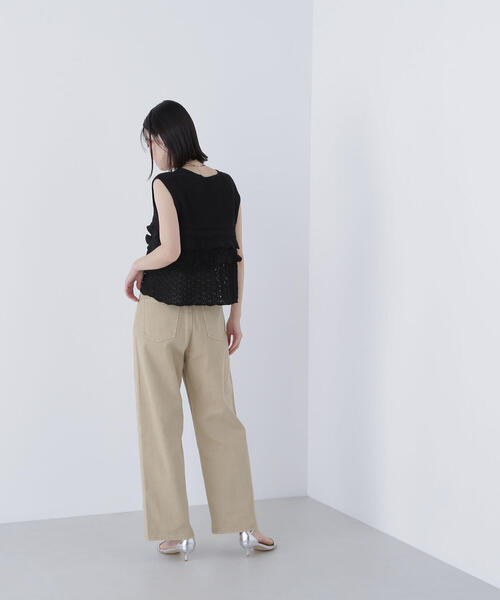 「NATURAL BEAUTY BASIC」 ノースリーブニット FREE ブラック レディース_画像7