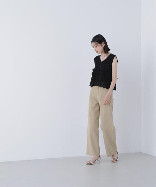 「NATURAL BEAUTY BASIC」 ノースリーブニット FREE ブラック レディース_画像9