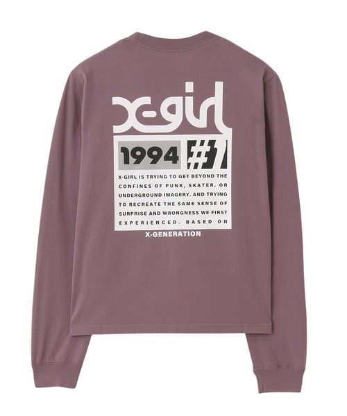 X-girl（エックスガール） tシャツ NUMBER ONE BOX LOGO L/S TEE