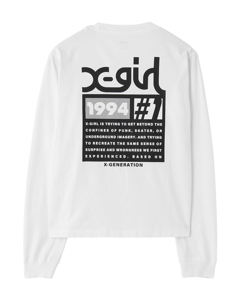 X-girl（エックスガール） tシャツ NUMBER ONE BOX LOGO L/S TEE