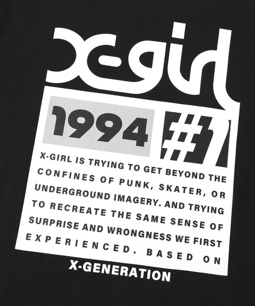 X-girl（エックスガール） tシャツ NUMBER ONE BOX LOGO L/S TEE