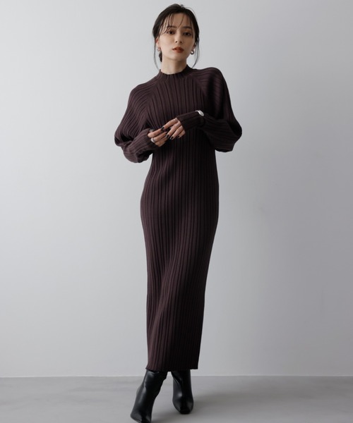 anuans（アニュアンス） ニットワンピース FREE グレー レディース