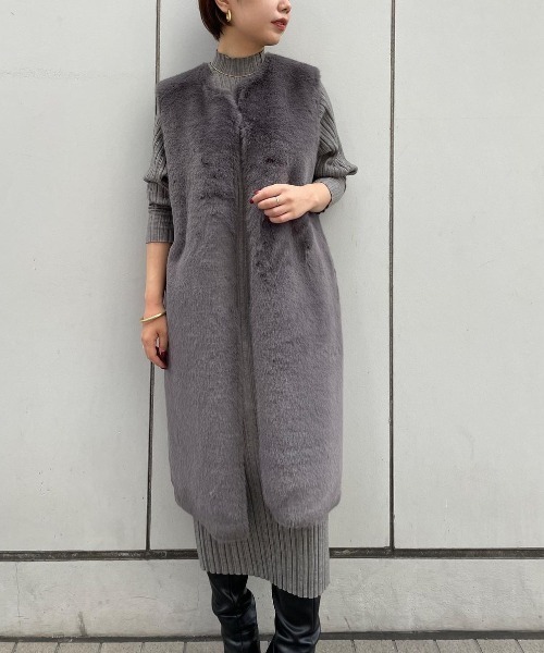 anuans（アニュアンス） ニットワンピース FREE グレー レディース