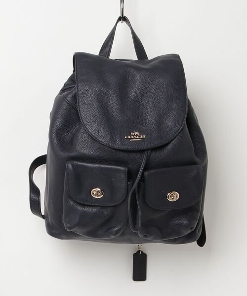 COACH（コーチ） ワンポイントリュック - ネイビー レディース