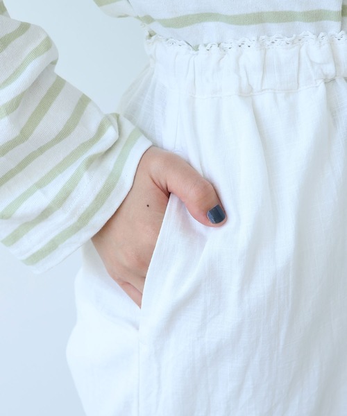 bulle de savonコットン/リネン bulle de savon（ビュルデサボン） パンツ コットン/リネン lace×pin