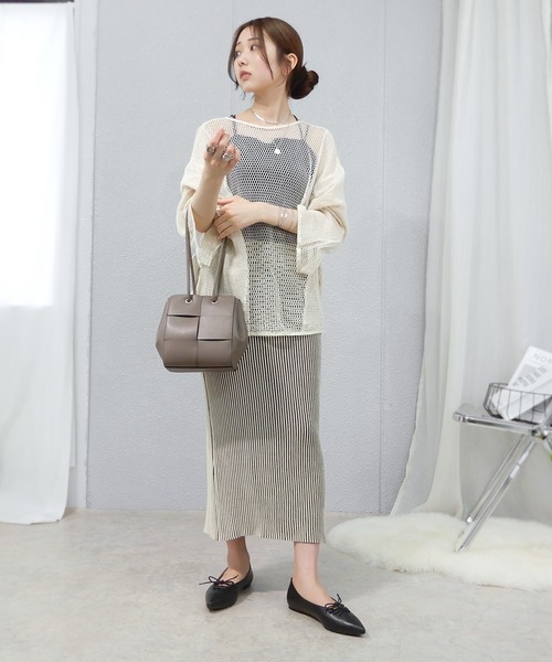 「minia」 フラットパンプス M グレイッシュベージュ レディース_画像4