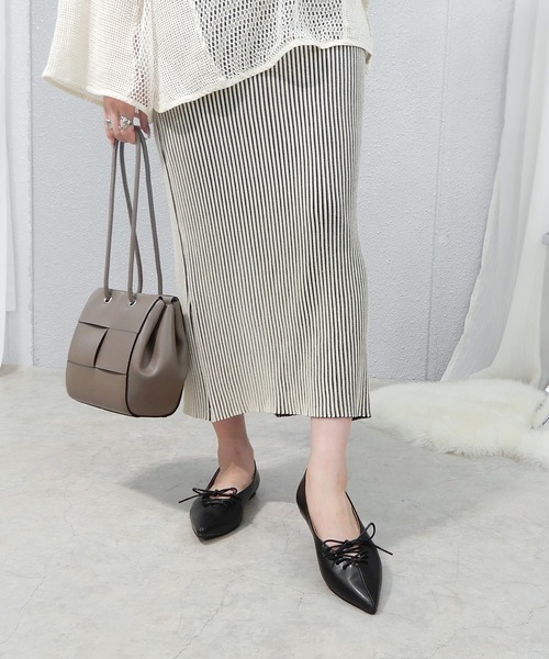 「minia」 フラットパンプス M グレイッシュベージュ レディース_画像7