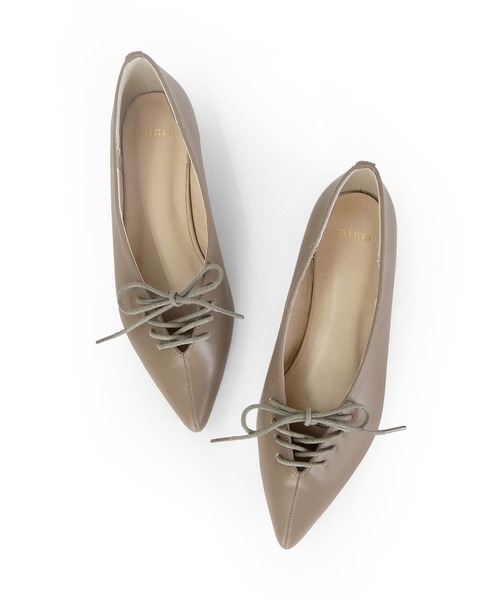 「minia」 フラットパンプス M グレイッシュベージュ レディース_画像8