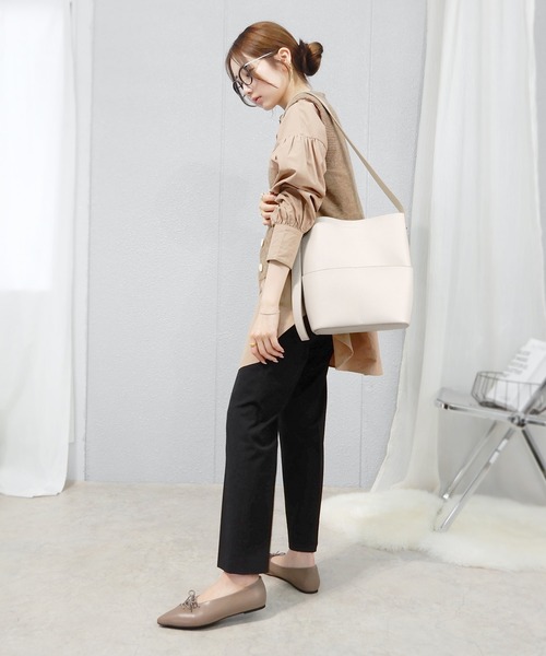 「minia」 フラットパンプス M グレイッシュベージュ レディース_画像9