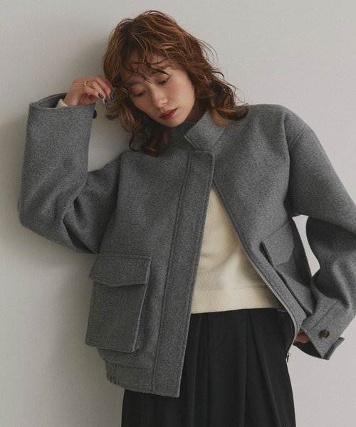 ad thie（アドティエ） ブルゾン アウター フェイクウール スタンド