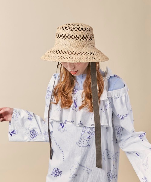 「kaorinomori」 ハット M/57.5cm ライトパープル レディース_画像3