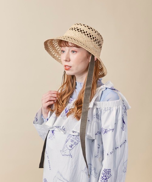 「kaorinomori」 ハット M/57.5cm ライトパープル レディース_画像4