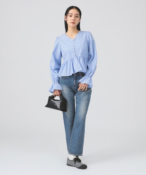 定価1.7万 新品 2016SS BEAMS ビームス Vネックぺプラムブラウス Demi-Luxe BEAMS（デミルクス ビームス）の「Demi-Luxe BEAMS / V