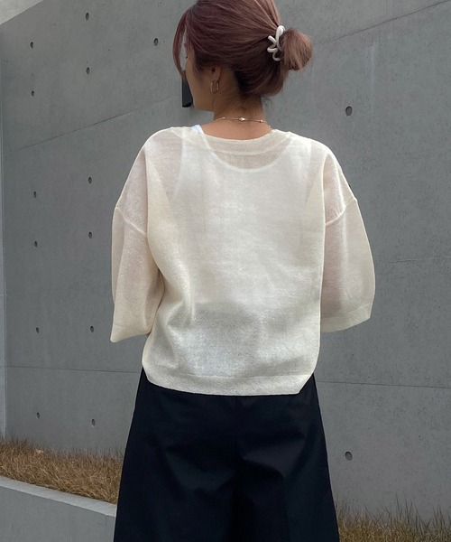 「Audrey and John Wad」 7分袖ニット FREE クリーム レディース_画像2