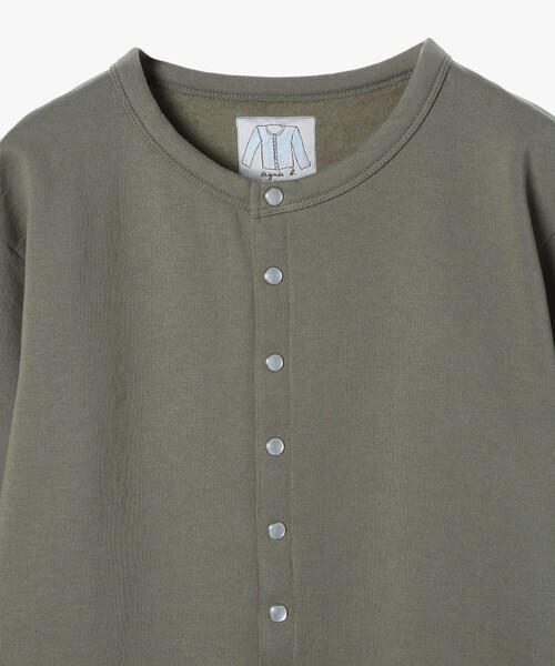 agnes.b homme 長袖　カーディガン　日本製 コットン メルトン 長袖 カーディガンプレッション 