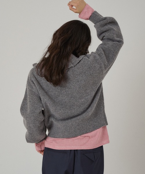 MUHET（ミュエータ） カーディガン wave button frill knit cardigan